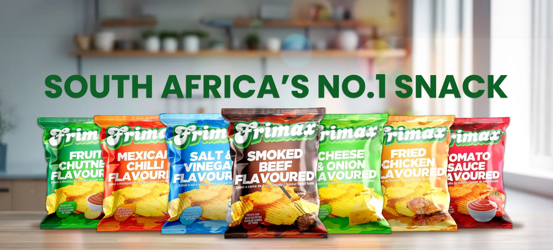 Frimax potato chip range with South Africa's No.1 Snack text
